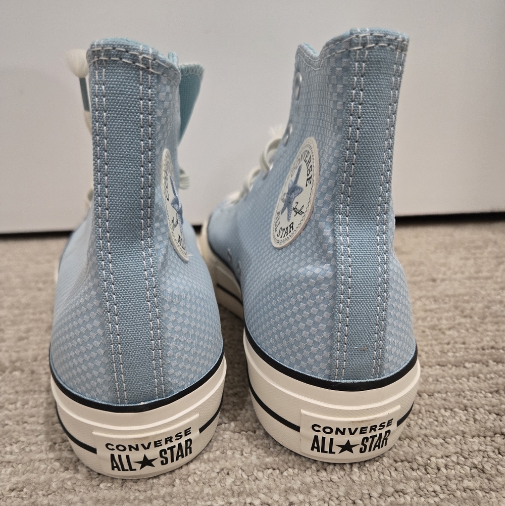 BNIB Converse Lift Platform Sneakers Aqua Check - Picture 5 of 9